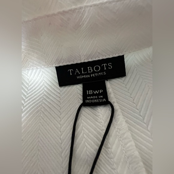 Talbots Top Faux Wrap White Blouse Side Zip Ruching NWT Women’s Petite 18WP 18 P - Picture 8 of 11